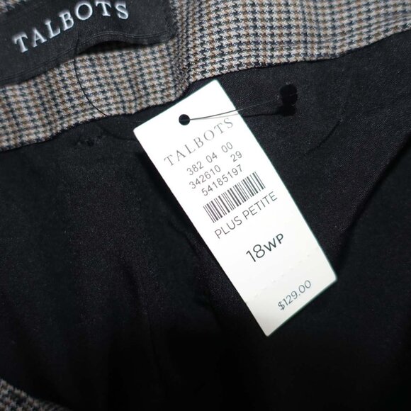 Talbots Women's Newport Trouser Leg Dress Pants Size 18W Petite NWT Brown Gray - Picture 4 of 10
